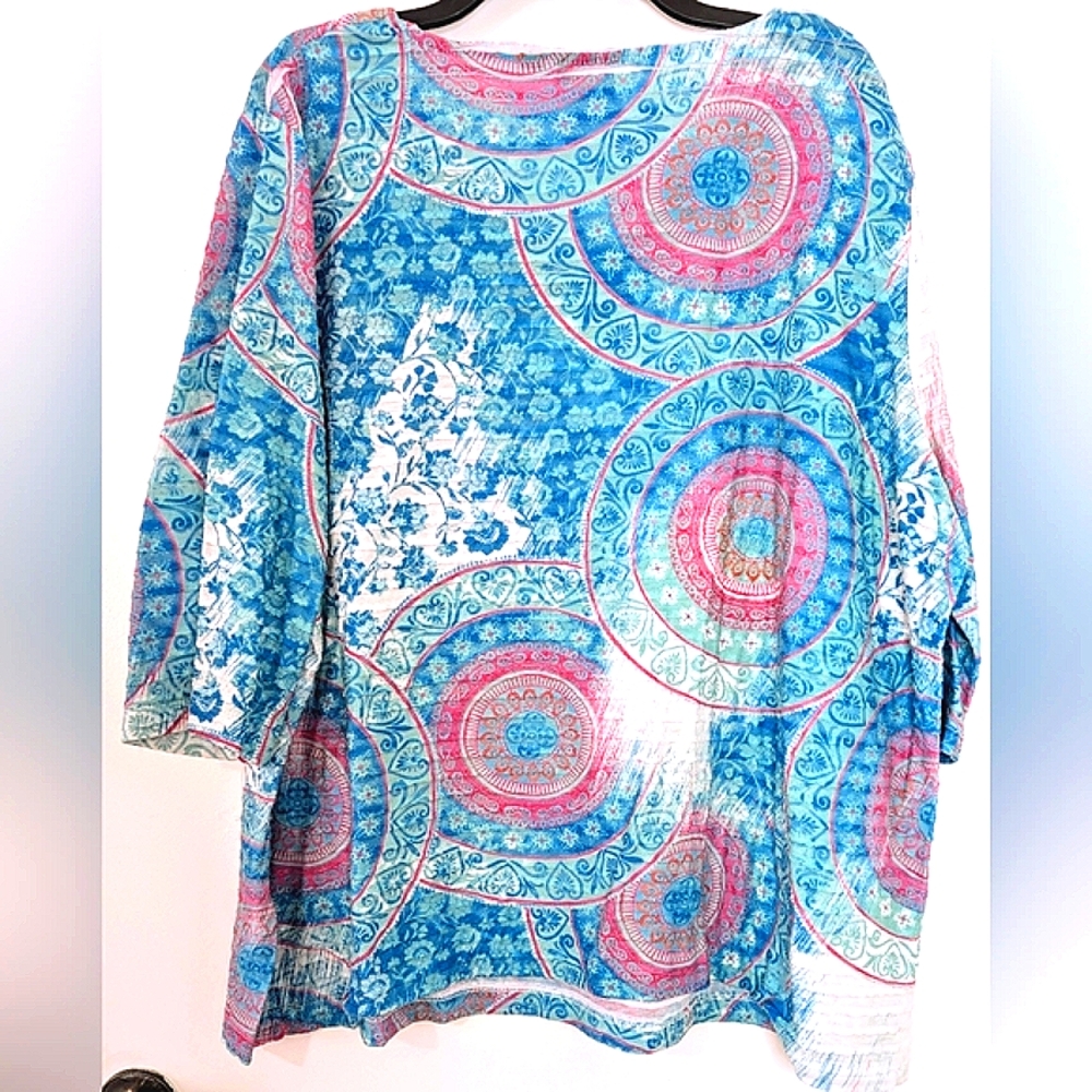 Onque Casuals 3XL Multicolor Patterned Top - Picture 2 of 4